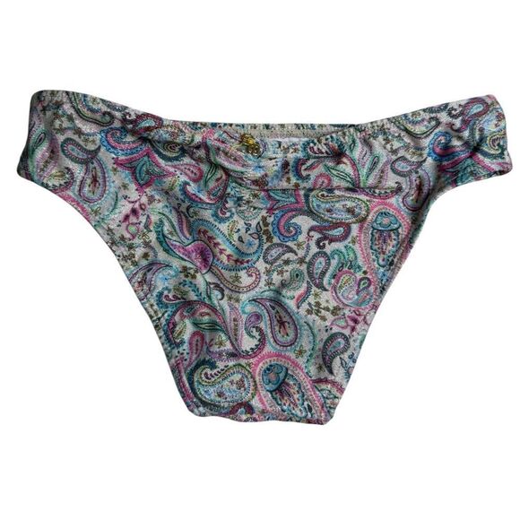 PQ Swim Kids Pink Shimmer Multi Paisley Coast Asha Bow Bikini Set - Picture 6 of 10